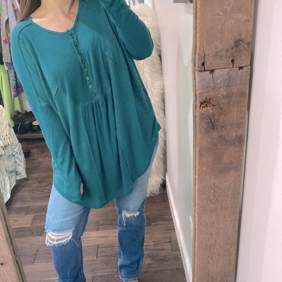 Free People knit top oversized size large - Picture 1 of 8